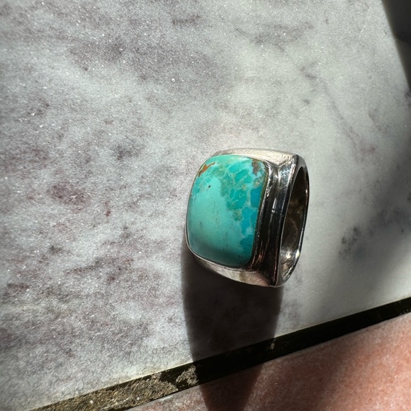 Beautiful real turquoise silver ring ~ - Picture 12 of 13